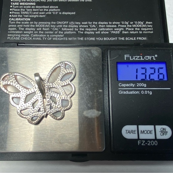 SX 925 Thailand Sterling Silver Pendant Mother of Pearl 13.26g - Picture 11 of 11